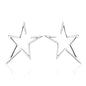 Simple S925 Sterling Silver Earrings Star Hollow Female Temperament Earrings, SCE107