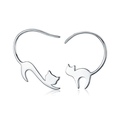 Naughty Cat S925 Sterling Silver Earrings, SCE073