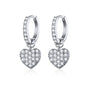 Heart-shaped Earrings Zircon Earrings Sterling Silver S925 Stud Earrings, SCE821