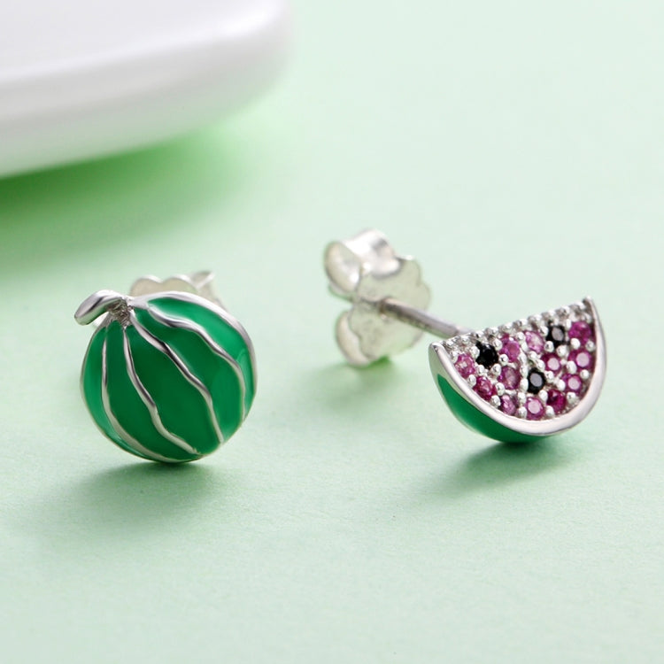 Watermelon S925 Sterling Silver Earrings Zircon Earrings, SCE105