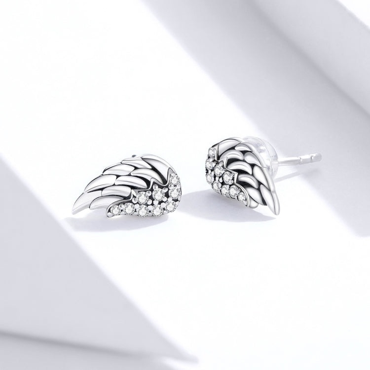 S925 Sterling Silver Wings Earrings Personality Earrings, SCE882