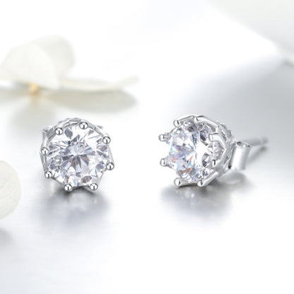 S925 Sterling Silver Stud Earrings Zircon Earrings, SCE499