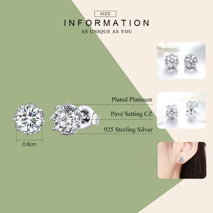 S925 Sterling Silver Stud Earrings Zircon Earrings, SCE499