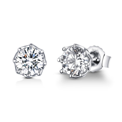 S925 Sterling Silver Stud Earrings Zircon Earrings, SCE499