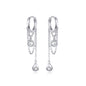 Sterling Silver Earrings Zircon Tassel Long Earrings S925 Girl Earrings jewelry, SCE638