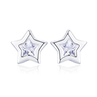 DIY Star Earrings S925 Sterling Silver Earrings, SCE437