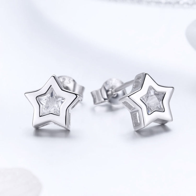 DIY Star Earrings S925 Sterling Silver Earrings, SCE437