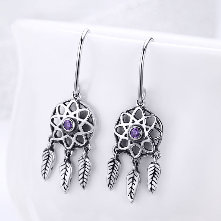 S925 Sterling Silver Temperament Earrings Hollow Earrings, SCE394