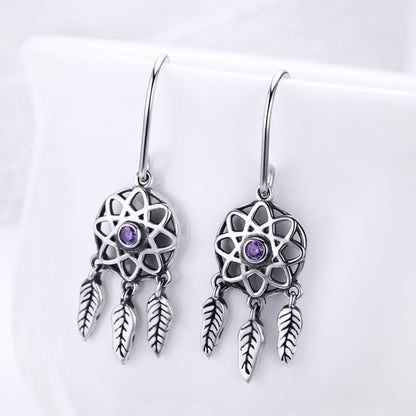 S925 Sterling Silver Temperament Earrings Hollow Earrings, SCE394