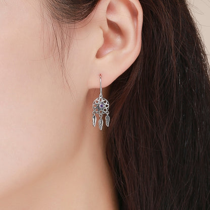 S925 Sterling Silver Temperament Earrings Hollow Earrings, SCE394