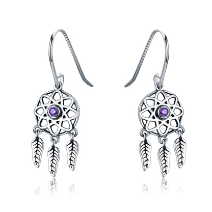 S925 Sterling Silver Temperament Earrings Hollow Earrings, SCE394