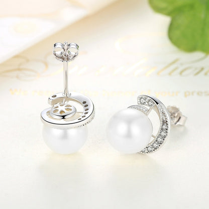 Pearl Earrings Jewelry S925 Sterling Silver Earrings, SCE021