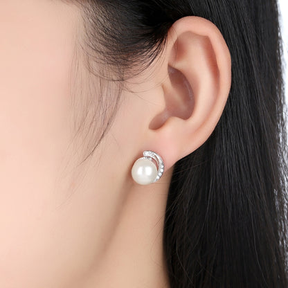 Pearl Earrings Jewelry S925 Sterling Silver Earrings, SCE021