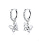 Butterfly S925 Sterling Silver Earrings Hollow Zircon Earrings, SCE833