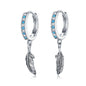 S925 Sterling Silver Feather Earrings, SCE898