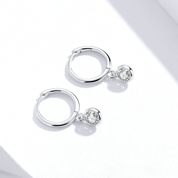 S925 Sterling Silver Platinum-plated Earrings Temperament Zircon Earrings, SCE830