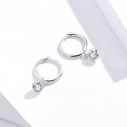 S925 Sterling Silver Platinum-plated Earrings Temperament Zircon Earrings, SCE830