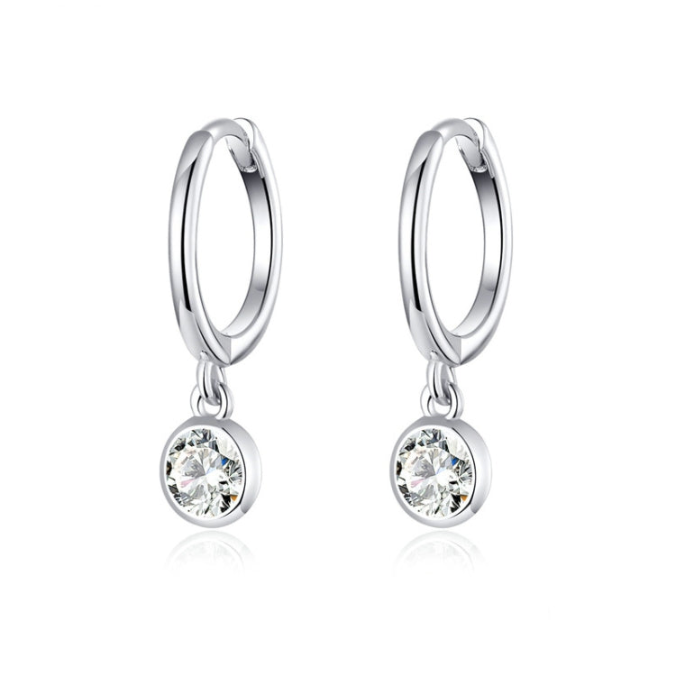 S925 Sterling Silver Platinum-plated Earrings Temperament Zircon Earrings, SCE830