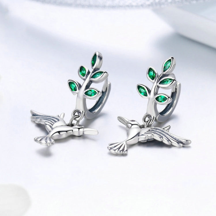 Hummingbird Greetings S925 Sterling Silver With Zircon Earrings, SCE464