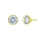 Sterling Silver Zircon Earrings S925 Sterling Silver Gold-plated Earrings, SCE499-B