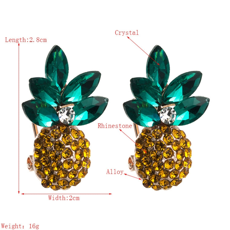 1 Pair Alloy Inlaid Colorful Rhinestone Pineapple Earrings