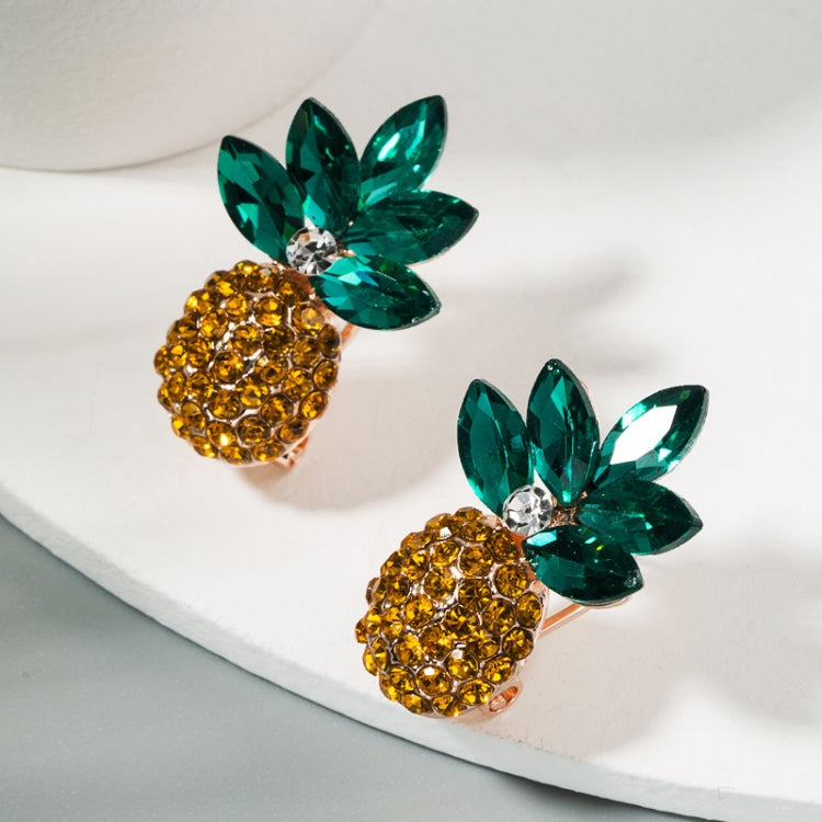 1 Pair Alloy Inlaid Colorful Rhinestone Pineapple Earrings