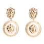 1 Pair Baroque Retro Lion Head Earrings Female Personality Exaggerated Earrings