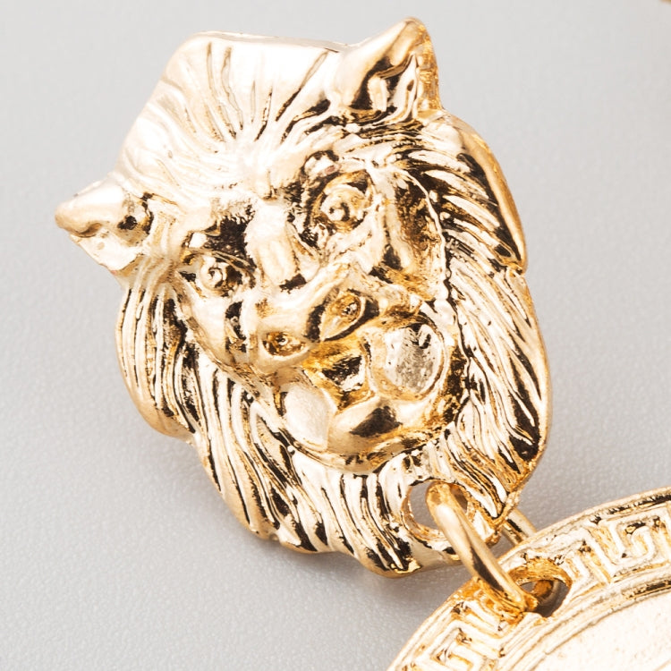 1 Pair Baroque Retro Lion Head Earrings Female Personality Exaggerated Earrings