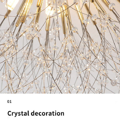 Bedroom Crystal Ceiling Lamp Creative Dandelion Living Room Lamp Dining Room Lamp