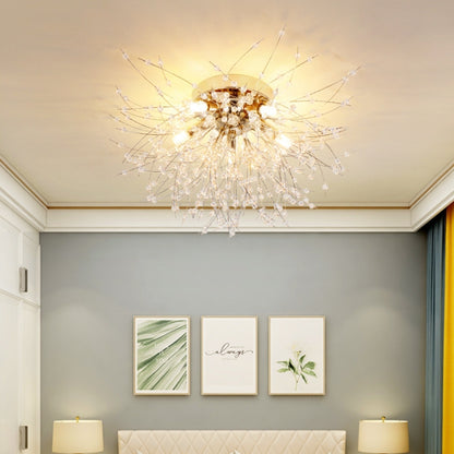 Bedroom Crystal Ceiling Lamp Creative Dandelion Living Room Lamp Dining Room Lamp