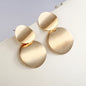 Unique Metal Drop Earrings Round Statement Earrings for Women Jewelry, Gold, Silver