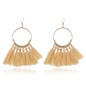 Tassel Earrings for Women Ethnic Big Drop Earrings Bohemia Fashion Jewelry Trendy Cotton Rope Fringe Long Dangle Earrings, Colorful, White, Wine red, Black, Yellow, Beige, Red, Sky blue, Blue, Green, Red color, Royal blue, Light Pink