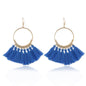 Tassel Earrings for Women Ethnic Big Drop Earrings Bohemia Fashion Jewelry Trendy Cotton Rope Fringe Long Dangle Earrings, Colorful, White, Wine red, Black, Yellow, Beige, Red, Sky blue, Blue, Green, Red color, Royal blue, Light Pink