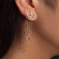 Women Fashion Star Streamlined Tassel Long Crystal Earrings, Gold, Silver