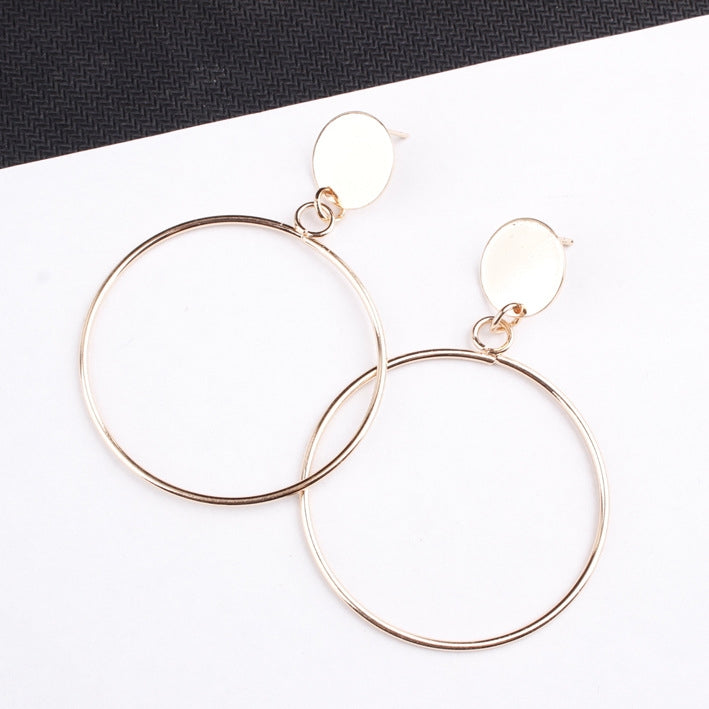 Geometric Big Round Earrings Big Hollow Drop Earrings