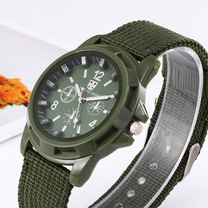 055 Men Canvas Strap Luminous Watch