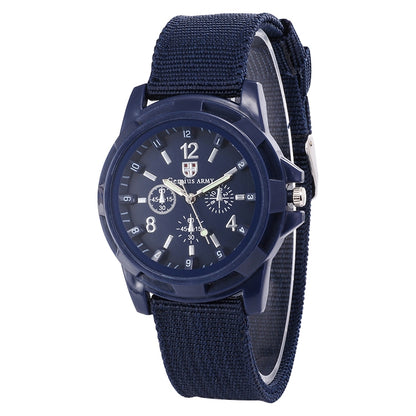 055 Men Canvas Strap Luminous Watch