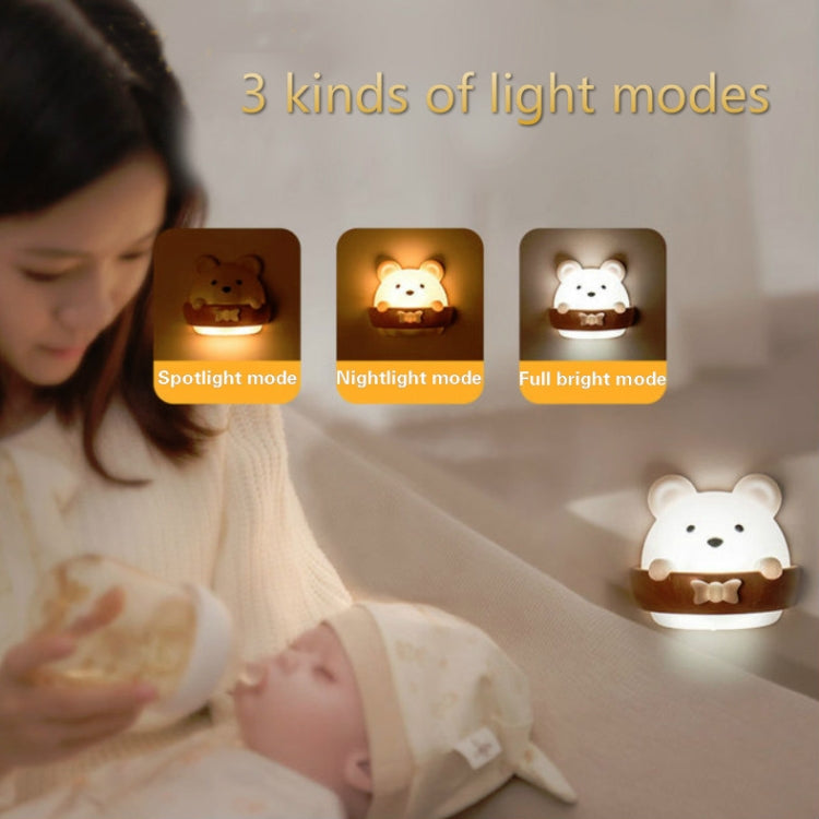 Bear Remote Control Night Light Bedside Eye Protection Wall Lamp with 3 Light Modes