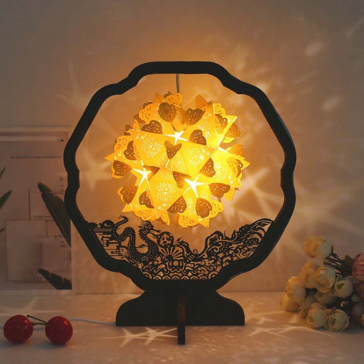 Paper Art Light And Shadow Paper Carving Lamp DIY Handmade Creative Small Table Lamp