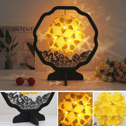 Paper Art Light And Shadow Paper Carving Lamp DIY Handmade Creative Small Table Lamp