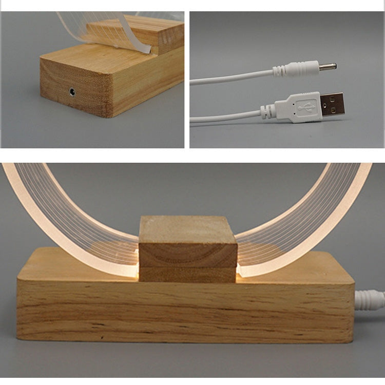 USB Acrylic Ring Table Lamp Night Light