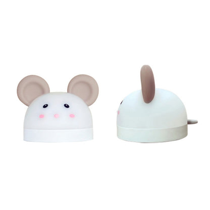 Cute Mouse Silicon Night Light with Electronic Alarm Clock Function Bedside Sleeping Desk Lamp Learning Clock