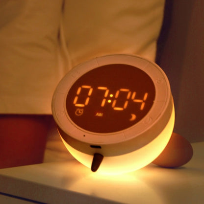 Cute Mouse Silicon Night Light with Electronic Alarm Clock Function Bedside Sleeping Desk Lamp Learning Clock