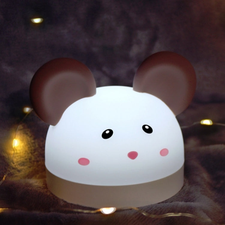 Cute Mouse Silicon Night Light with Electronic Alarm Clock Function Bedside Sleeping Desk Lamp Learning Clock