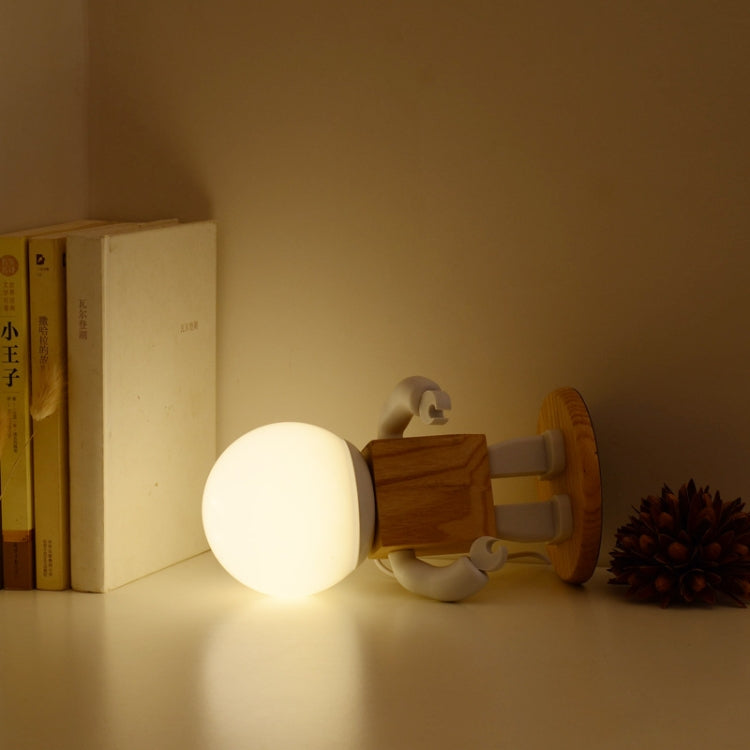 Solid Wood Robot Bedroom Bedside Simple Study Lamp Table Lamp