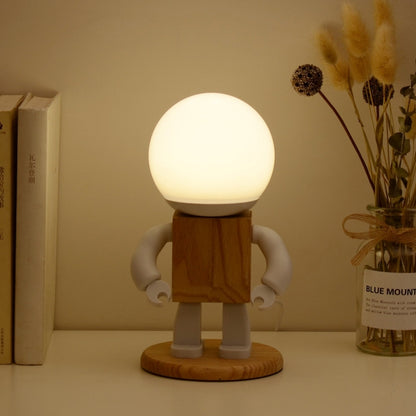 Solid Wood Robot Bedroom Bedside Simple Study Lamp Table Lamp