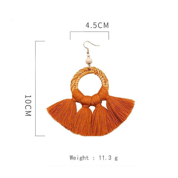 1 Pairs Ethnic Style Cotton Tassel Earrings Exaggerated Earrings Long Earrings