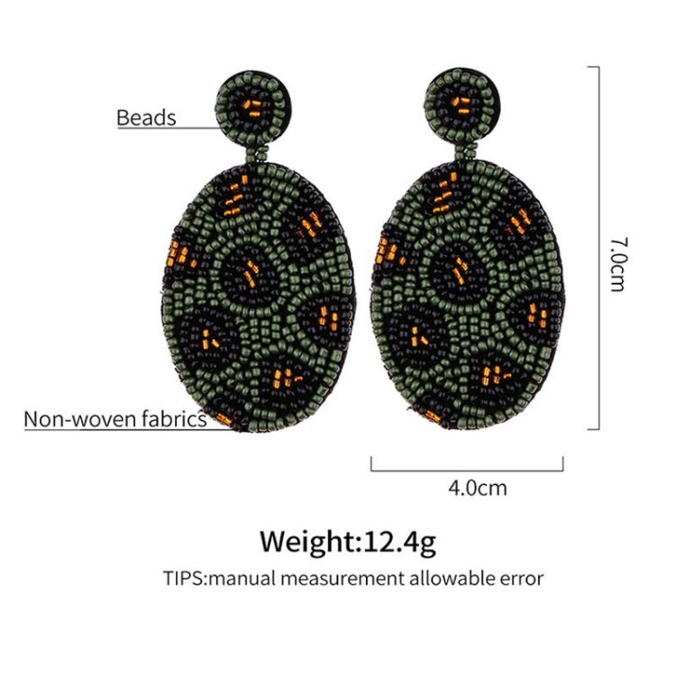 1 Pair Handmade Beaded Rice Bead Earrings Female Retro Earrings