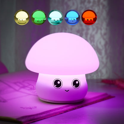 Silicone Colorful Mushroom Night Light Bedside Sleeping Table Lamp