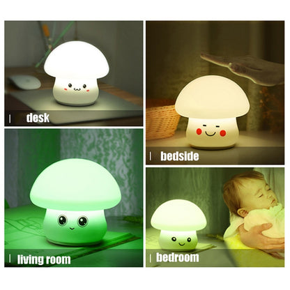 Silicone Colorful Mushroom Night Light Bedside Sleeping Table Lamp